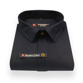 Black Color Linenza Linen Formal Shirts For Men - Punekar Cotton