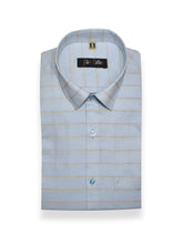Blue Color 3D Lining Cotton Shirts For Men's - Punekar Cotton