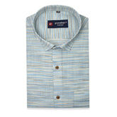 Blue Color Handmade Shirt For Men's - Punekar Cotton