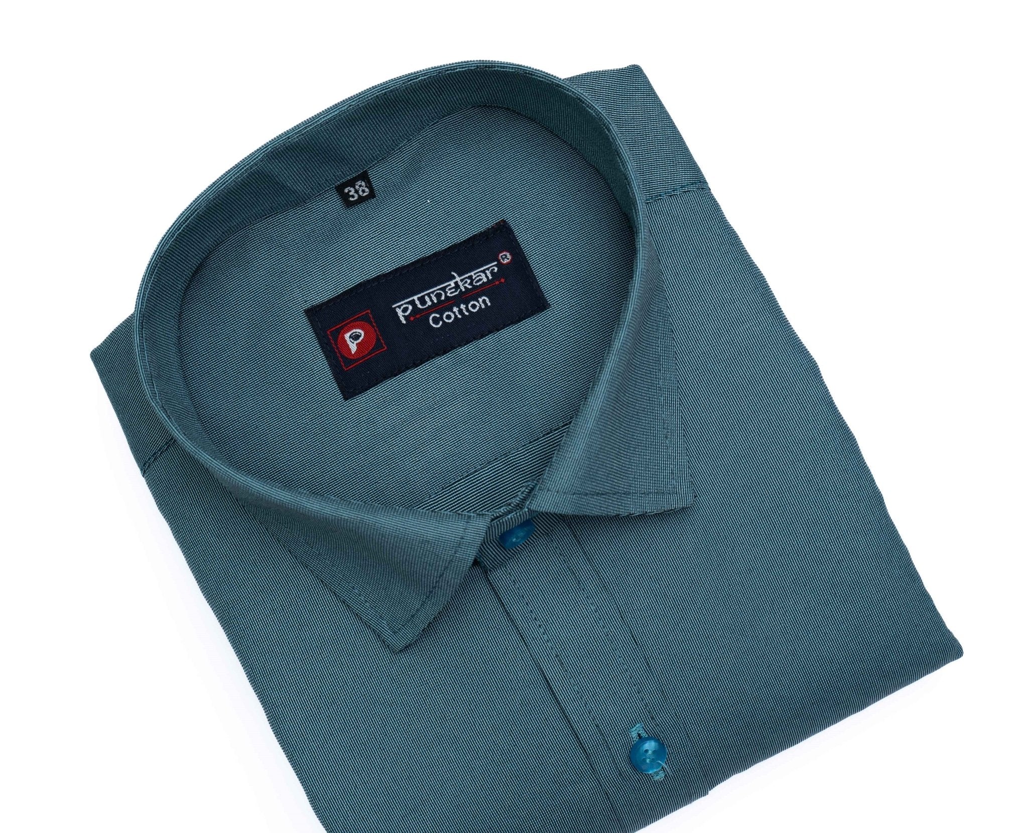 Blue Grey Color Polyester Shirt For Men - Punekar Cotton