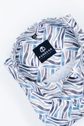 Blue Purple Color Morrocan Printed Shirt For Men - Punekar Cotton
