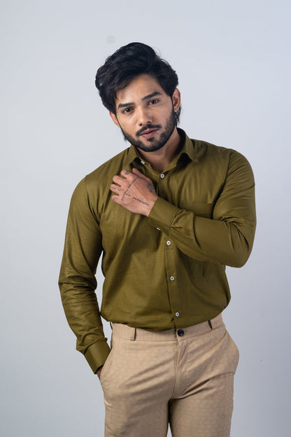 Brown Color Solid Pure Cotton For Men - Punekar Cotton