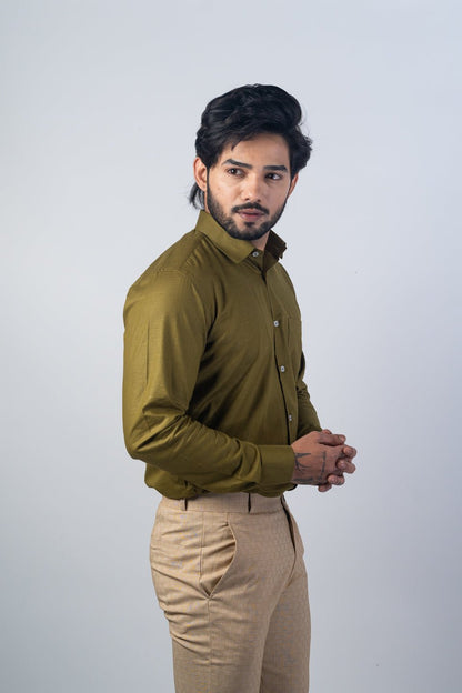 Brown Color Solid Pure Cotton For Men - Punekar Cotton