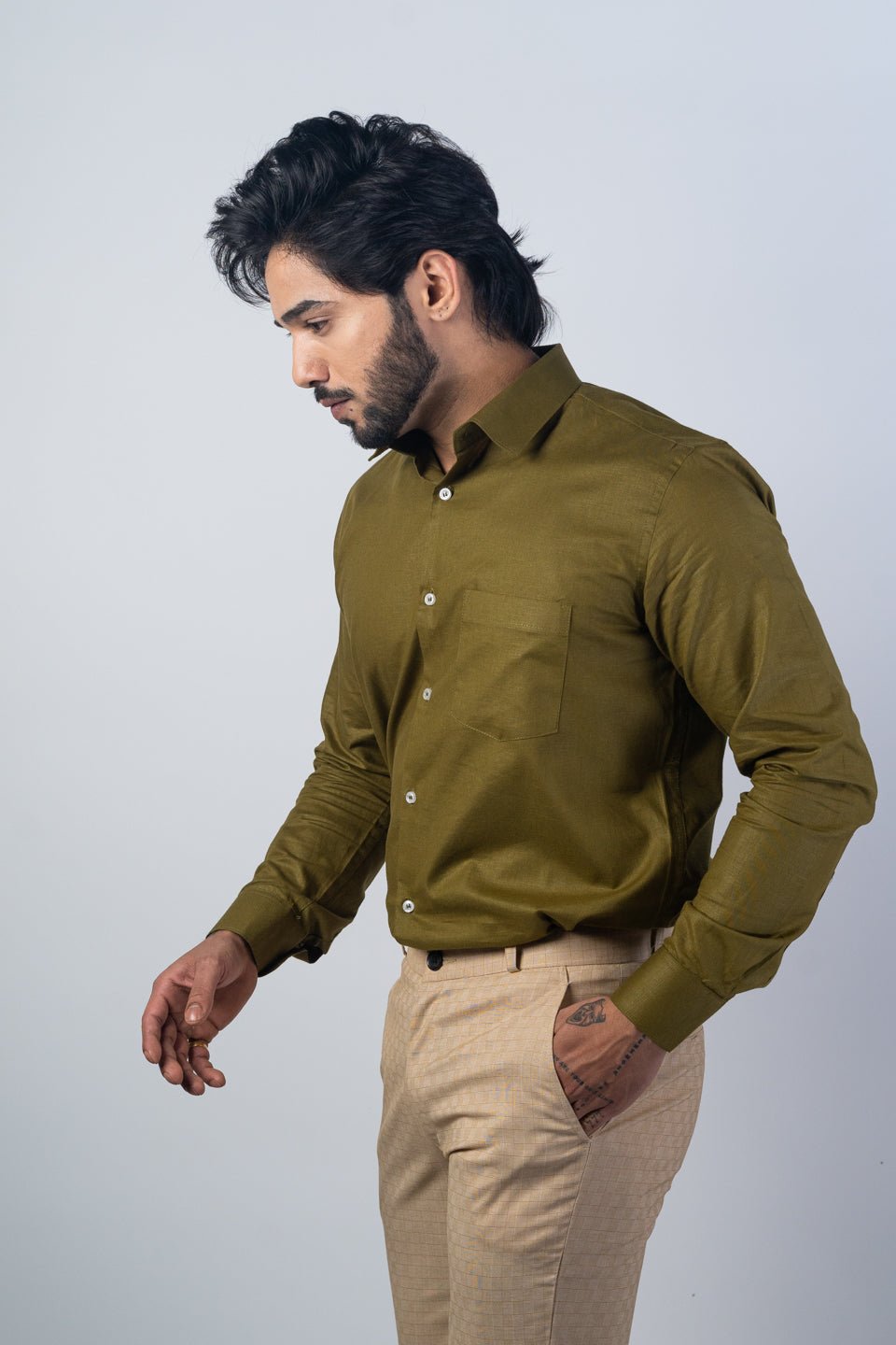 Brown Color Solid Pure Cotton For Men - Punekar Cotton