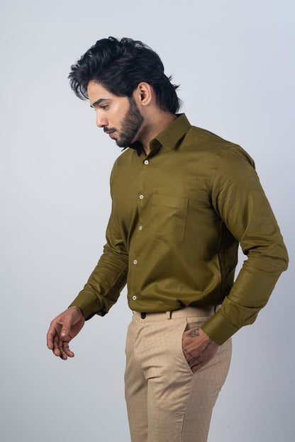 Brown Color Solid Pure Cotton For Men - Punekar Cotton