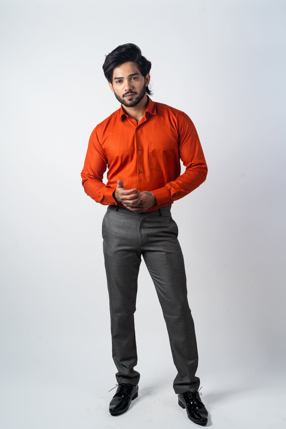 Burnt Orange Color Solid Pure Cotton For Men – Punekar Cotton