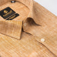 Camel Color Prime Linen Shirt For Men - Punekar Cotton