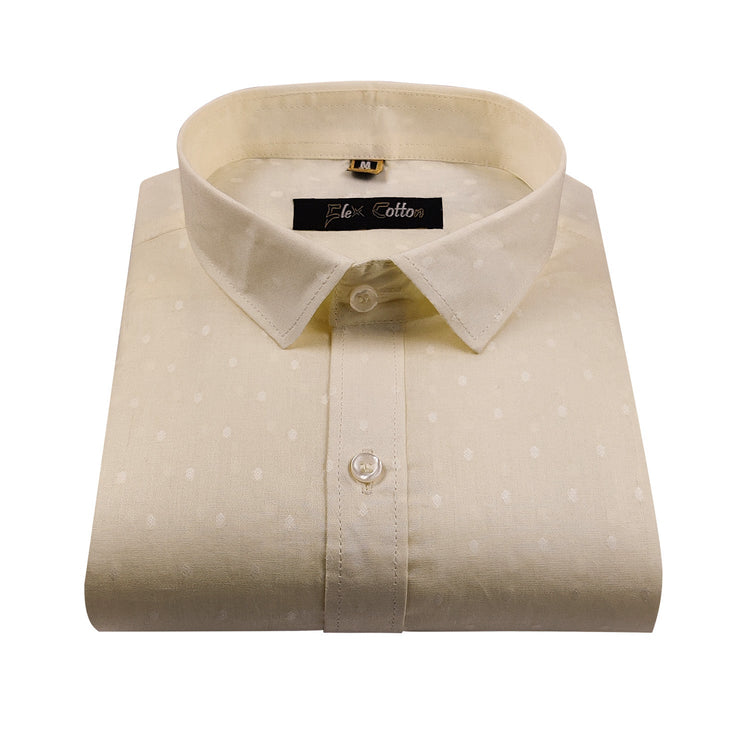 Cream Color 100% Cotton Lawn Finish Shirt For Men - Punekar Cotton