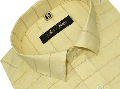 Cream Color 3D Lining Cotton Shirts For Men&