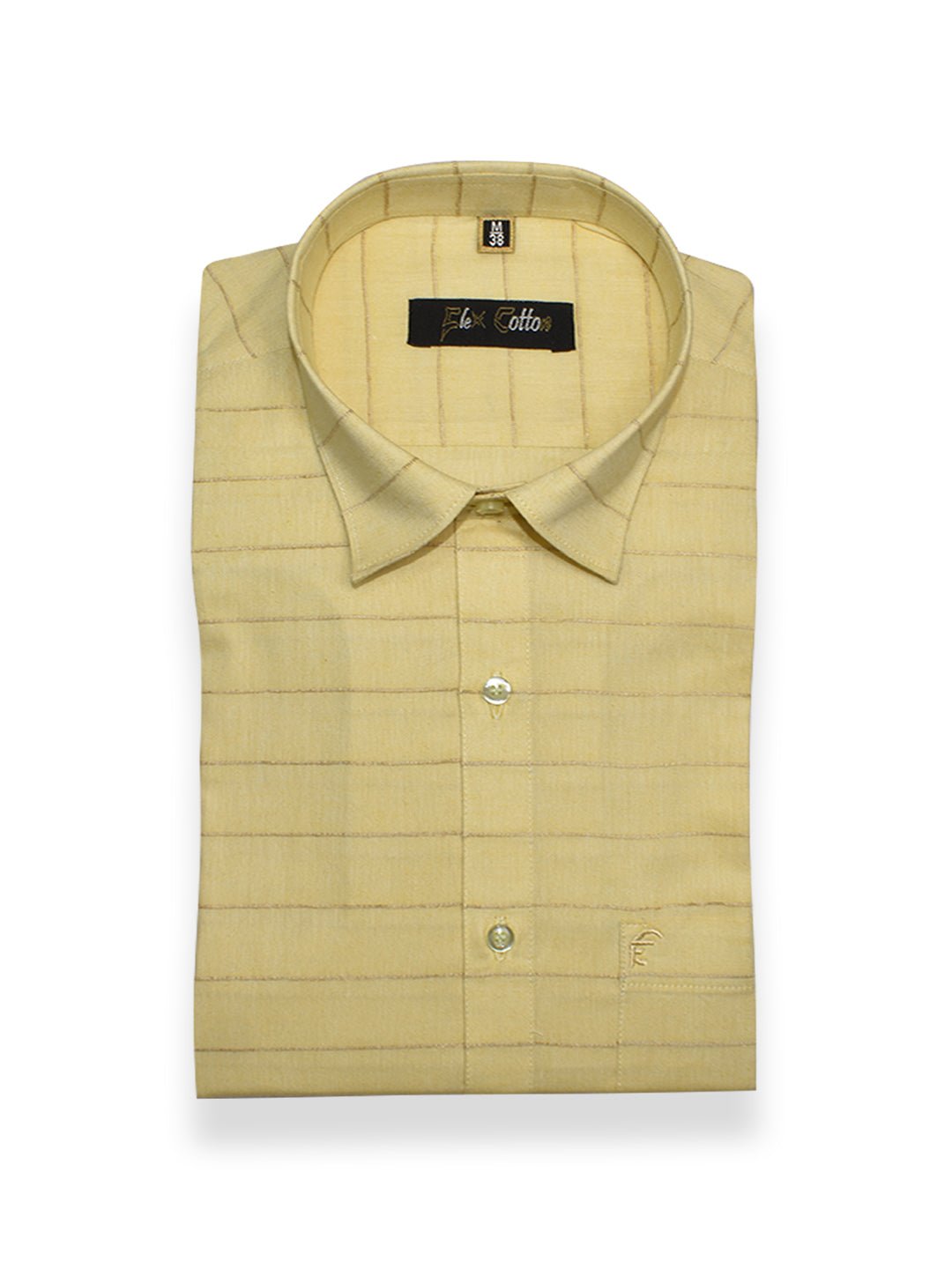 Cream Color 3D Lining Cotton Shirts For Men&