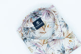Cream Color Leaf Flower Printed Shirt For Men - Punekar Cotton