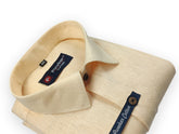 Cream Color Linenza Linen Formal Shirts For Men - Punekar Cotton