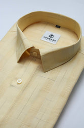 Cream Color Pure Cotton Shirts For Men - Punekar Cotton