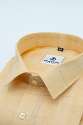 Cream Color Pure Cotton Shirts For Men - Punekar Cotton