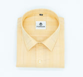 Cream Color Pure Cotton Shirts For Men - Punekar Cotton