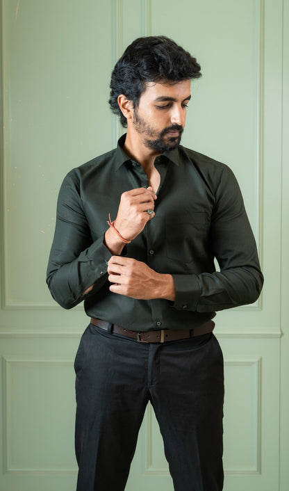 Outfit Military Green Dress Shirt Men Cotton Dark Green Shirt At 170/piece Surat ID: Outfit Military Green Dress Shirt Men Cotton Dark Green Shirt At 170/piece Surat ID: