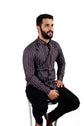 Dark Purple Color Pure Cotton Lining Shirt For Men - Punekar Cotton