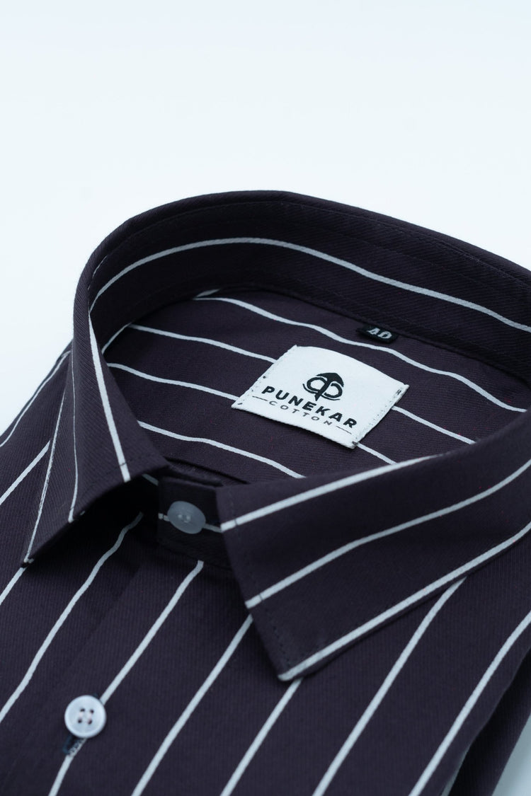 Dark Purple Color Pure Cotton Lining Shirt For Men - Punekar Cotton