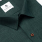 Forest Green Color Blended Linen Shirt For Men's - Punekar Cotton