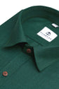 Forest Green Color Blended Linen Shirt For Men's - Punekar Cotton