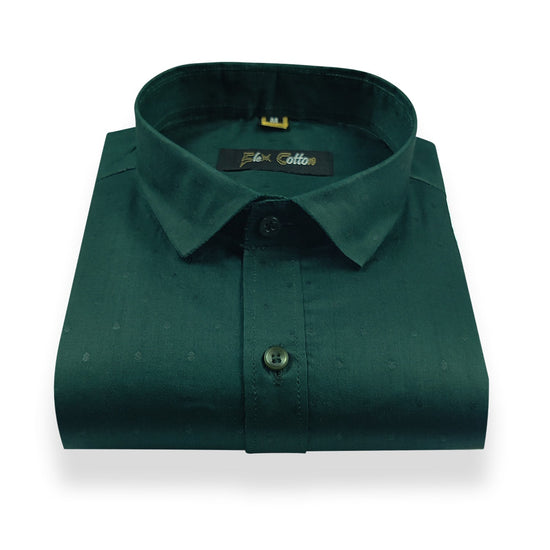 Green Color 100% Cotton Lawn Finish Shirt For Men - Punekar Cotton
