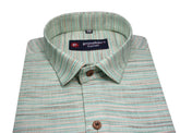 Green Color Handmade Shirt For Men's - Punekar Cotton