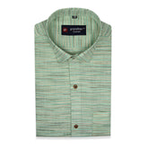 Green Color Handmade Shirt For Men's - Punekar Cotton