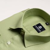 Green Color Micro Checks Texture Satin Cotton Shirt For Men - Punekar Cotton