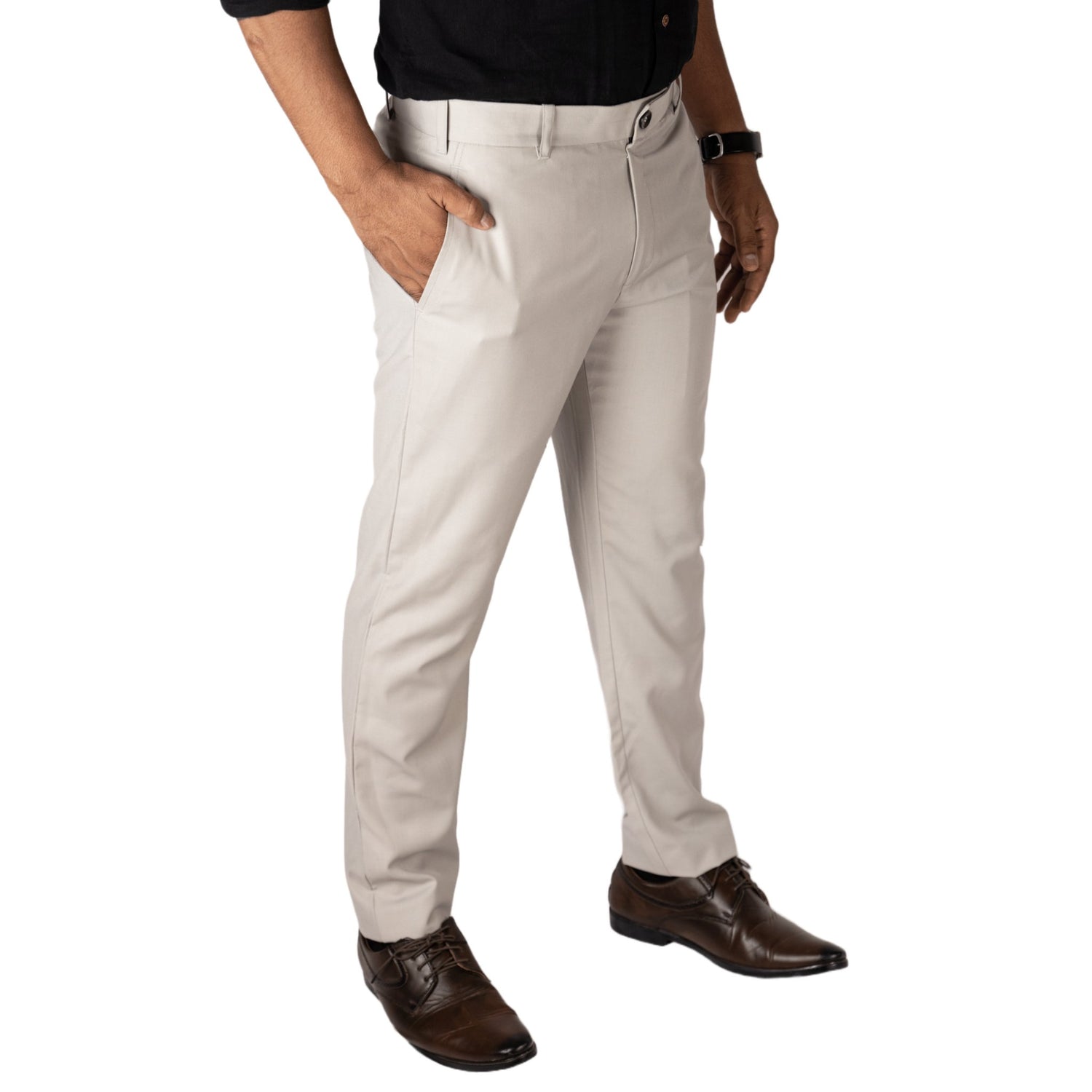 Grey color blend cotton pant for men - Punekar Cotton