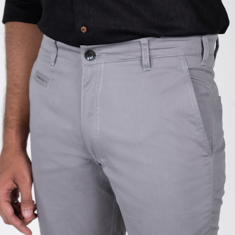 Grey Color Cotton Trouser Pants for Men - Punekar Cotton