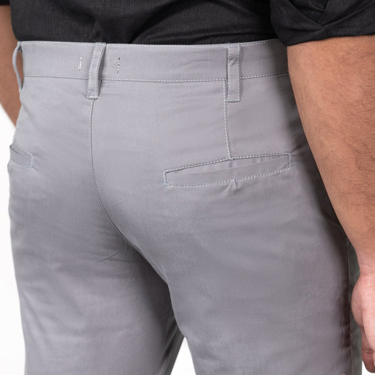 Grey Color Cotton Trouser Pants for Men - Punekar Cotton