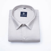 Grey Color Pure Cotton Wide Stripe Shirt For Men - Punekar Cotton