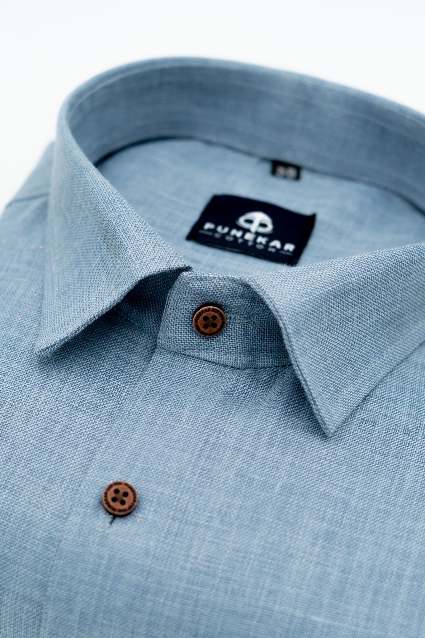 Light Blue Color Blended Linen Shirt For Men&