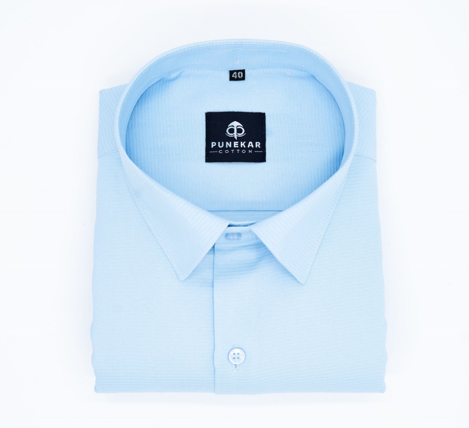 Light Blue Color Twitter Lining Blende Cotton Shirts For Men - Punekar Cotton