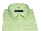 Light Green Color 3D Lining Cotton Shirts For Men's - Punekar Cotton