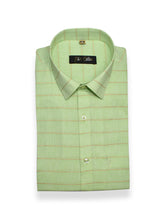 Light Green Color 3D Lining Cotton Shirts For Men's - Punekar Cotton