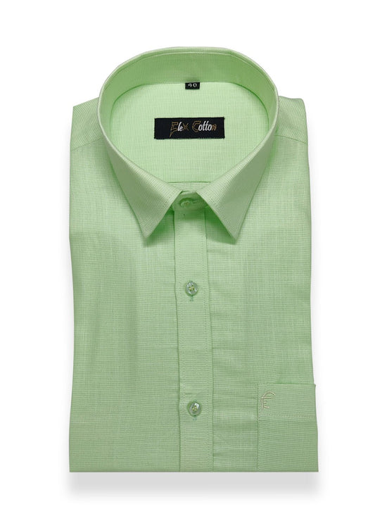 Light Green Color Casa Linen Shirt For Men's - Punekar Cotton