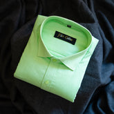 Light Green Color Casa View Linen Shirt For Men's - Punekar Cotton