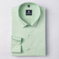 Light Green Color Dotted Dobby Cotton Shirt For Men - Punekar Cotton