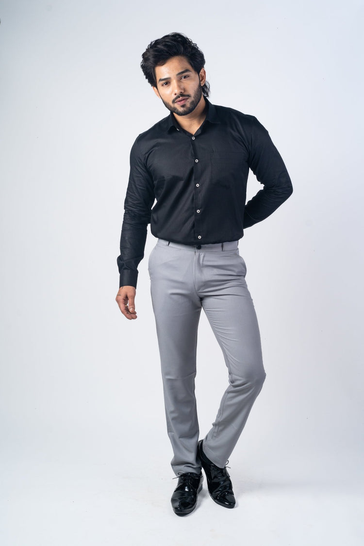 Light Grey Color Formal Cotton Pant for Men - Punekar Cotton