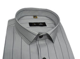 Light Grey Color Lining Cotton Shirt For Men - Punekar Cotton