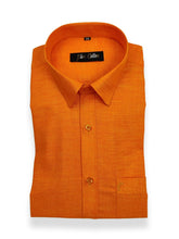 Light Orange Color Dual Tone Matty Cotton Shirt For Men's - Punekar Cotton