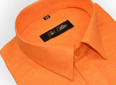 Light Orange Color Dual Tone Matty Cotton Shirt For Men's - Punekar Cotton