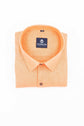 Light Orange Color Linen Formal Shirts For Men - Punekar Cotton