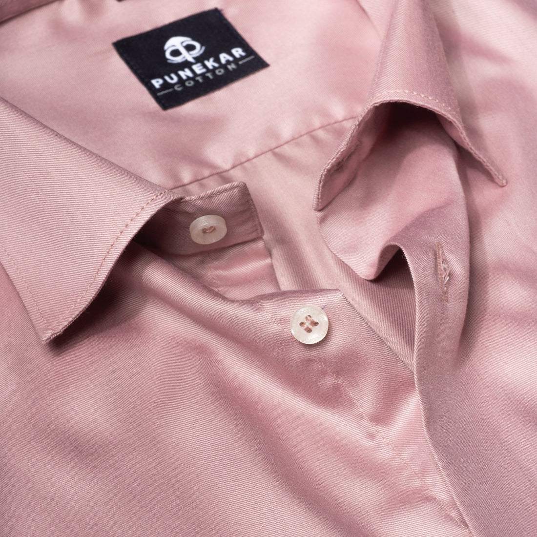 Light Pink Soft Satin Cotton Shirt For Men - Punekar Cotton