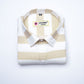 Light Tan Color Pure Cotton Stripe Shirt For Men - Punekar Cotton