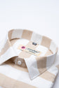 Light Tan Color Pure Cotton Stripe Shirt For Men - Punekar Cotton