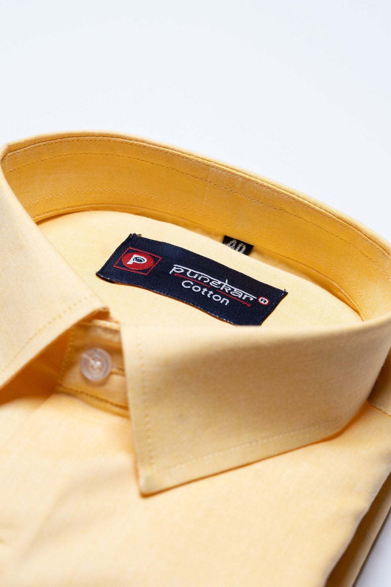 Light Yellow Color Satin Cotton Shirt For Men - Punekar Cotton