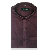 Maroon Color Paper Cotton Ready starch Shirt For Men - Punekar Cotton