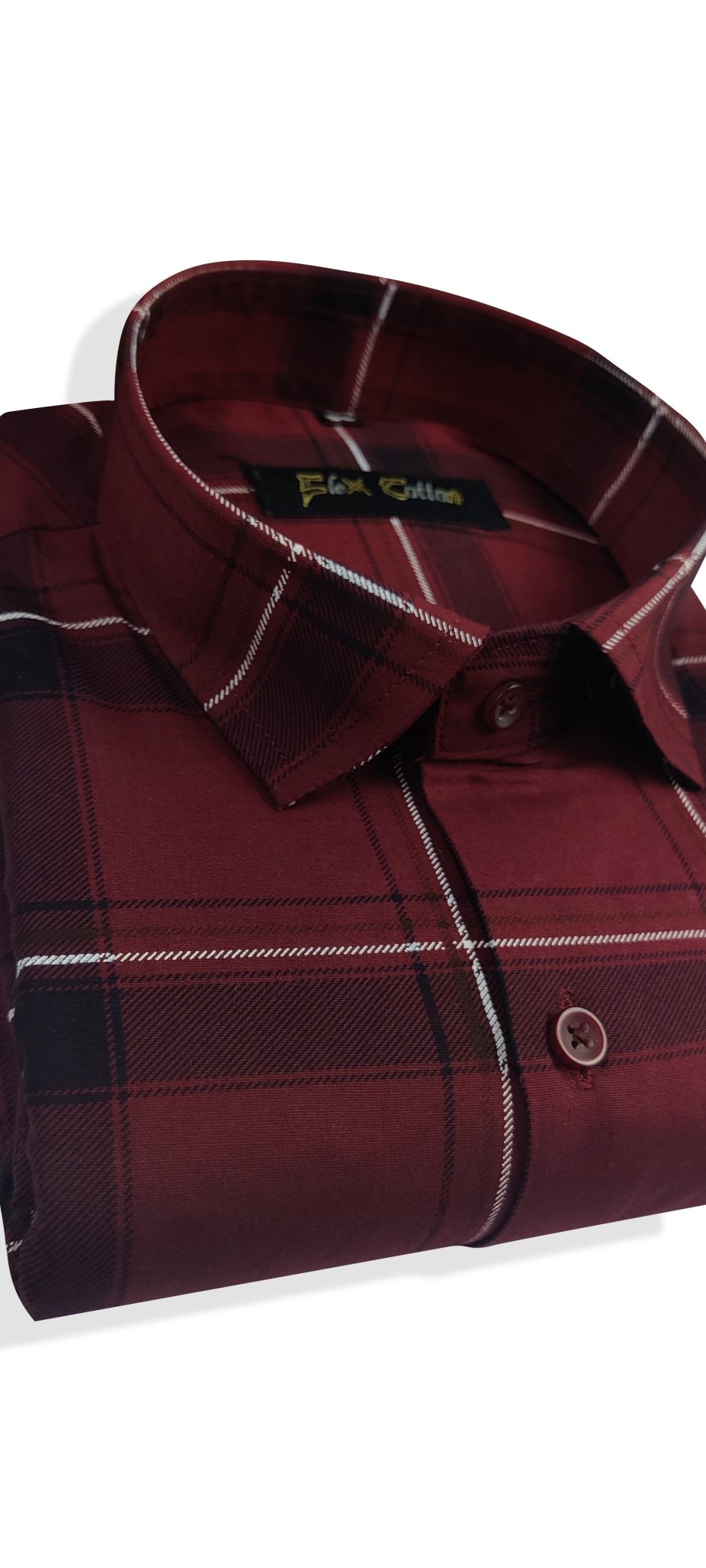 Maroon Color Pure Cotton Casual Checked Shirt For Men - Punekar Cotton